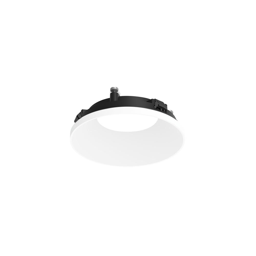 3" Apollo Round Flangeless Downlight Trim with Clear Lens, Matte Powder White Finish