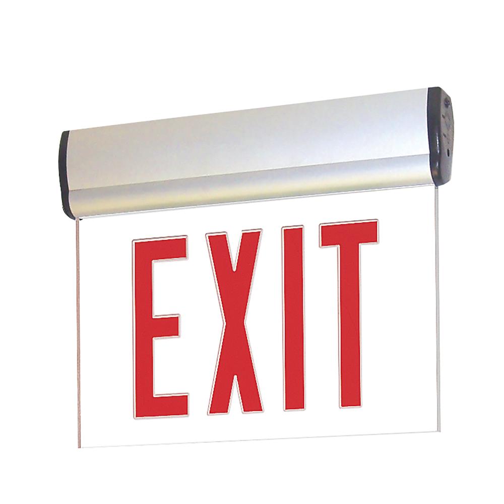 EXIT ADJ BAT 1F RED/CLR ALUM