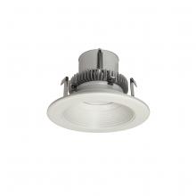 Nora NLCBC2-45227WW/10EM - 4" Cobalt Click Round Retrofit Baffle, 1000lm / 12W, 2700K, White Baffle / White Flange,
