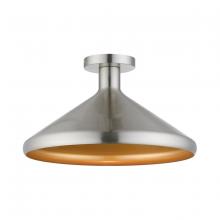 Livex Lighting 40950-91 - 1 Light Brushed Nickel Semi-Flush Mount