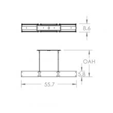 Hammerton PLB0044-56-MB-SG-001-E2 - Textured Glass Linear - 56-Inch