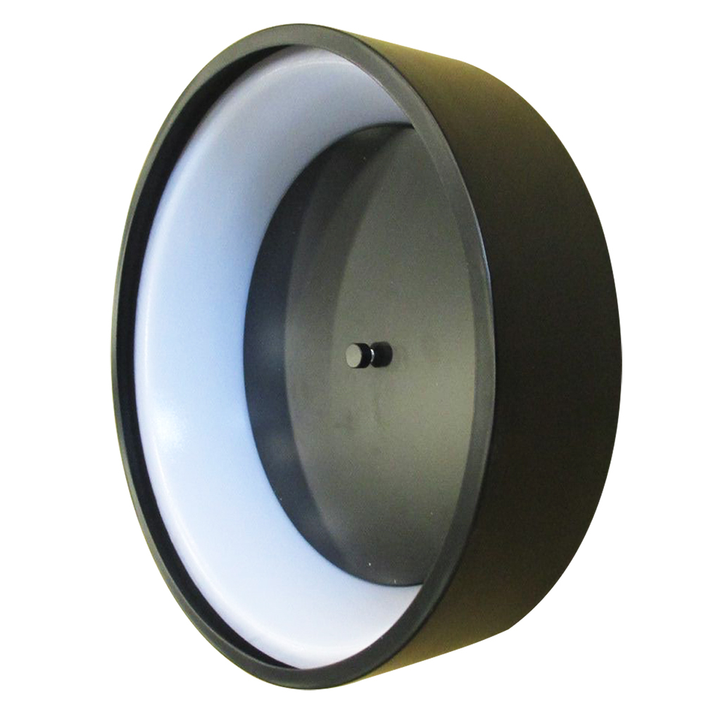 1 LT Integrated LED Ceiling Light w/ Black Finish & Black & White Shade, Smoked Diffuser
