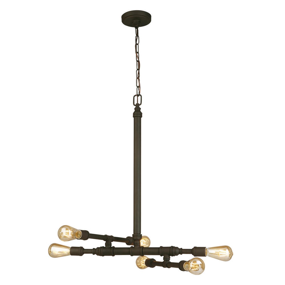6 LT Open Frame, Open Bulb Pendant w/ Matte Bronze Finish