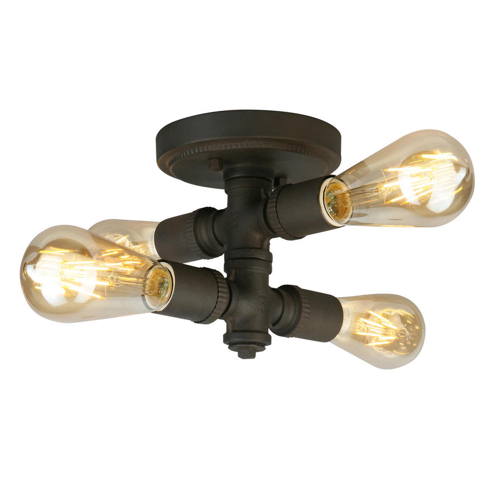 4 LT Open Bulb Ceiling Light w/ Matte Bronze Finish