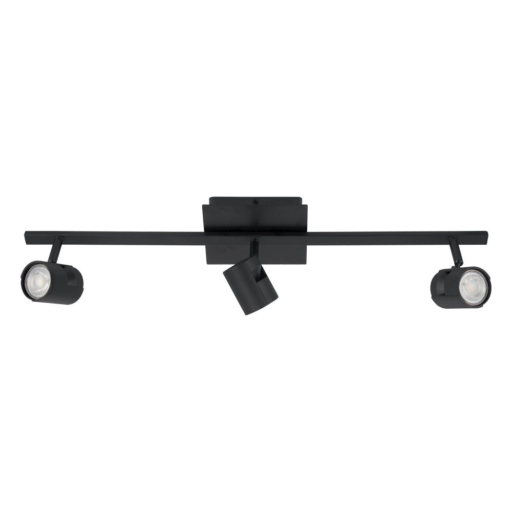 3 LT Fixed Track Light w/ Black Finish & Black Adjustable Lamp Heads