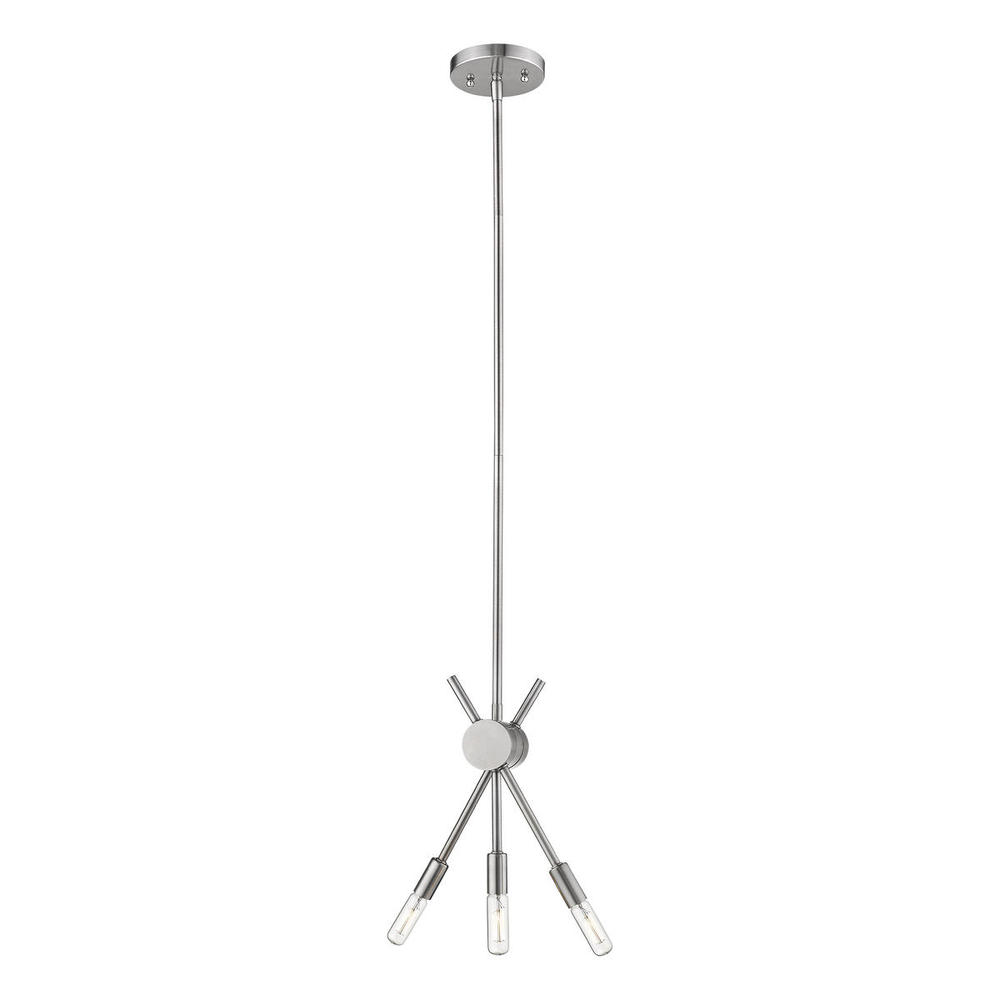 3 LT Open Bulb Mini Pendant w/ Polished Nickel Finish & Semi-Adjustable Arms