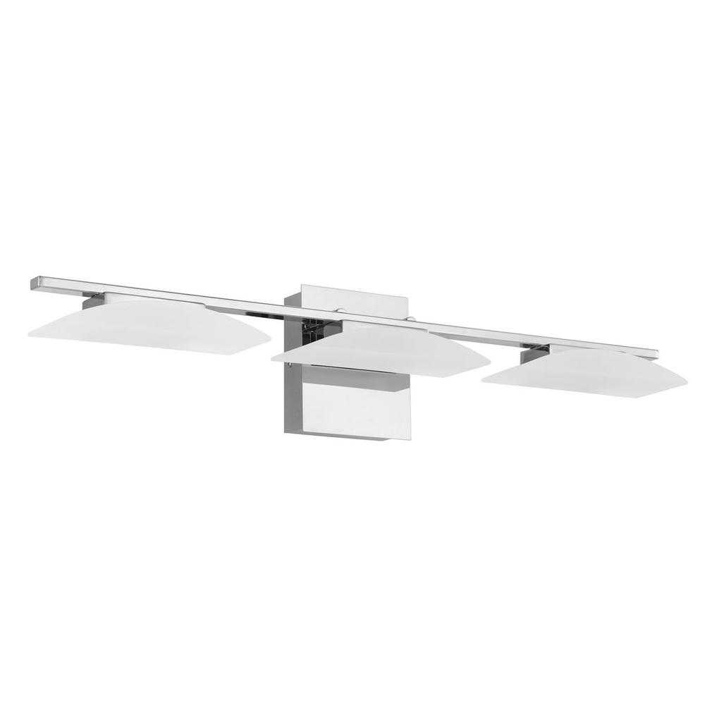3 LT Integrated LED Bath/Vanity Light w/ Chrome Finish & Satin Shade