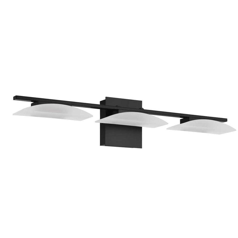 3 LT Integrated LED Bath/Vanity Light w/ Matte Black Finish & Satin Shade