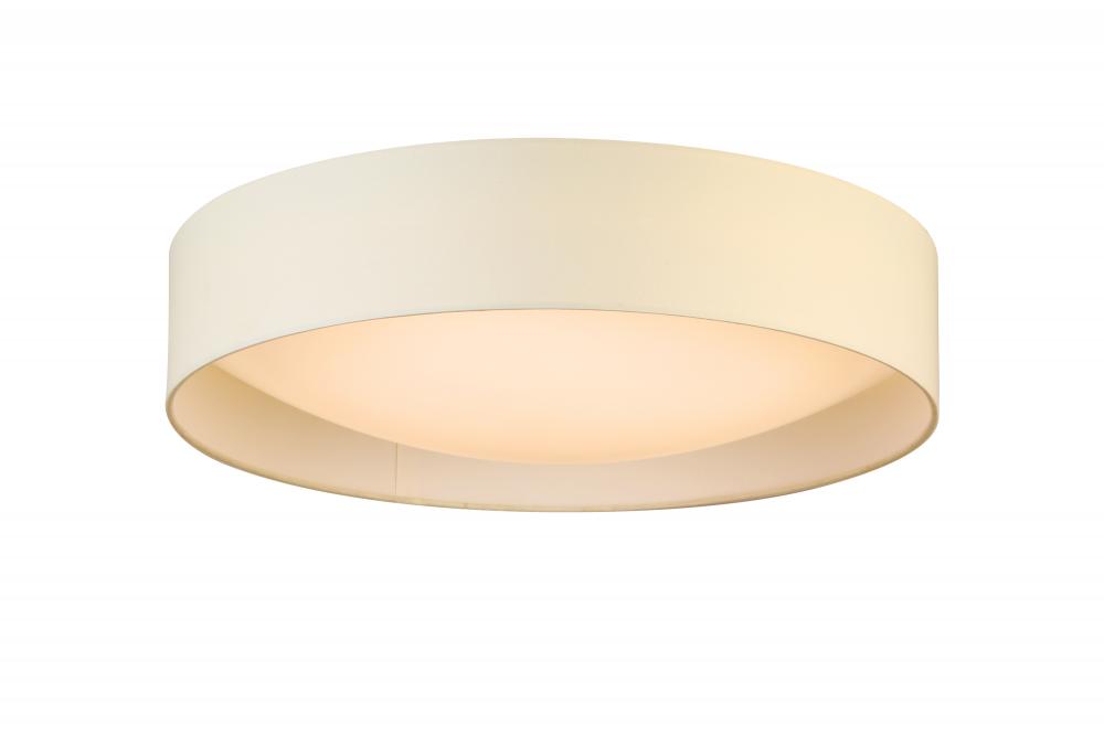 Integrated LED 20" Ceiling Light w/ White Fabric Shade & White Acrylic Diffuser