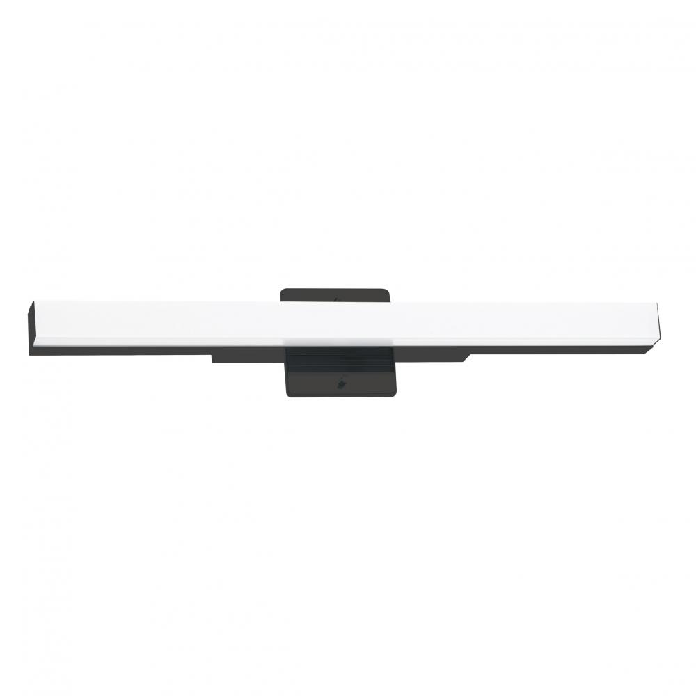 1 LT Integrated LED Bath/Vanity Light w/ Black Finish & White Acrylic Shade