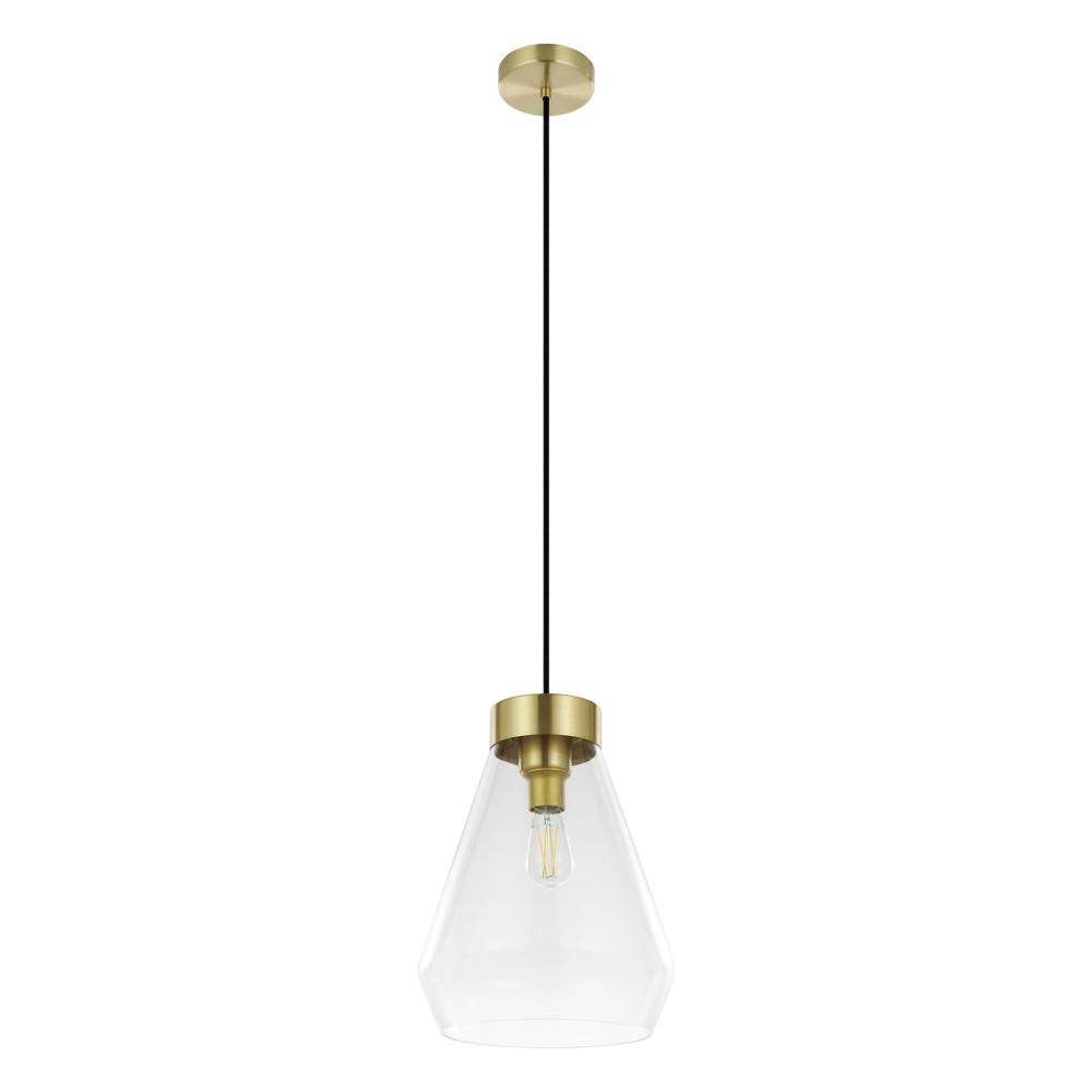1 LT Pendant w/ a  Brushed Gold Finish & Clear Glass Shade