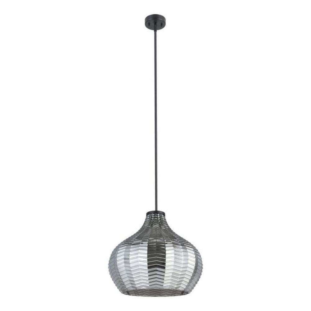 1 LT Pendant w/ Black Finish & Vaporized Black Transparent Shade