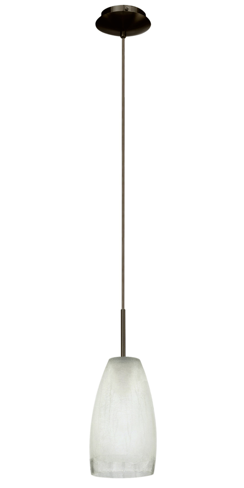 1 LT Mini Pendant w/ Matte Nickel Finish & Frosted Glass
