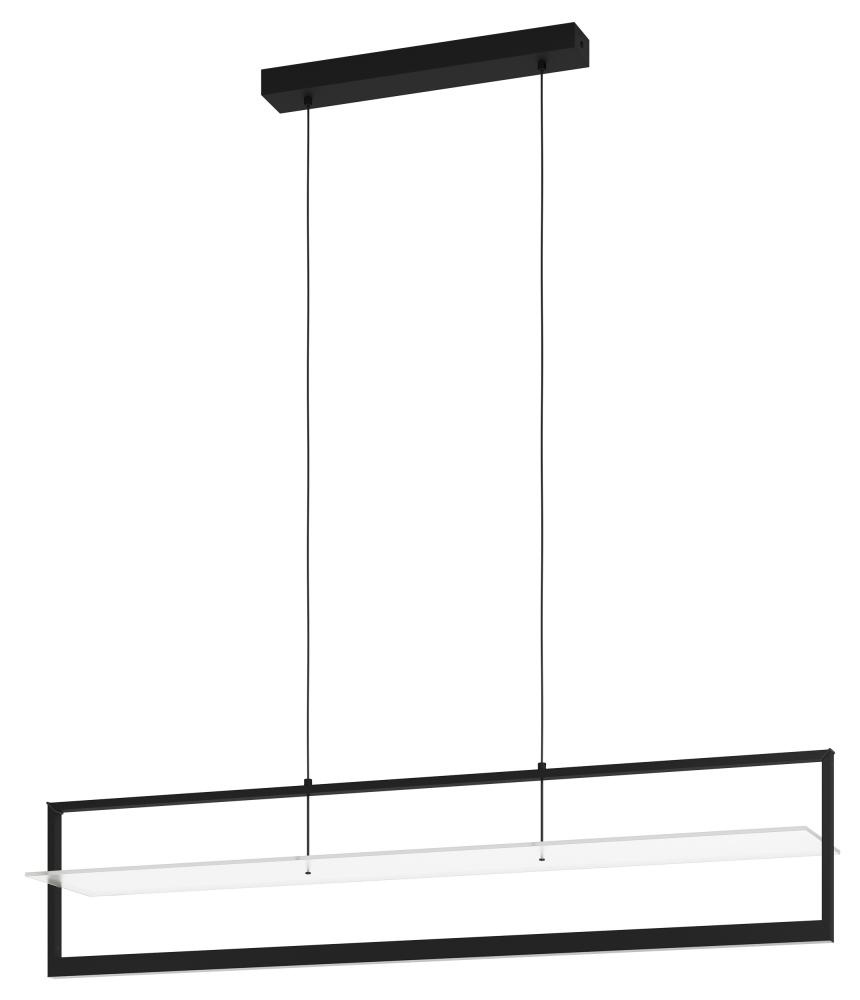 1 LT Intergrated LED Linear Pendant w/ Black Finish & Satin Acrylic Shade