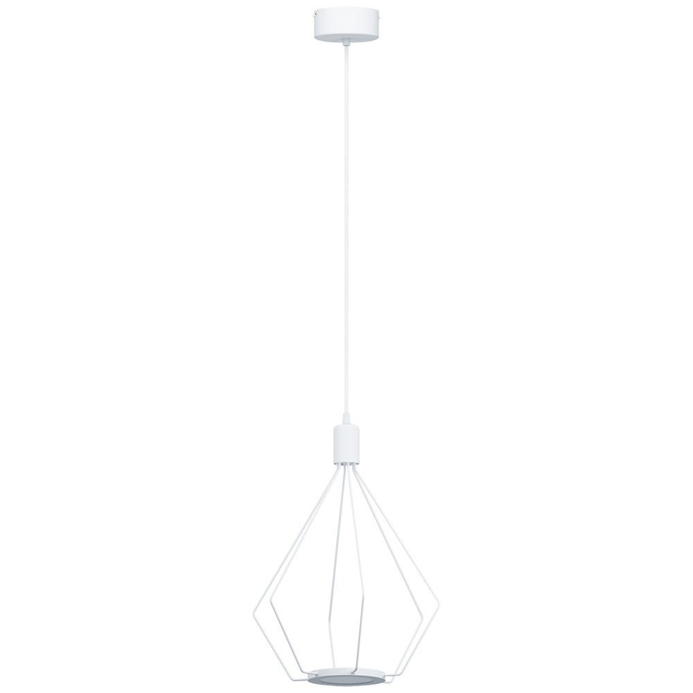 2 LT LED Pendant w/ White Finish & White Metal Shade