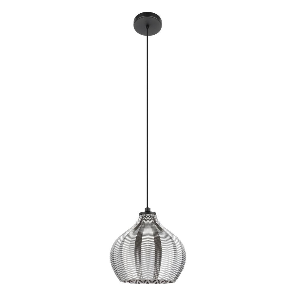 1 LT Pendant w/ Black Finish & Vaporized Black Transparent Shade