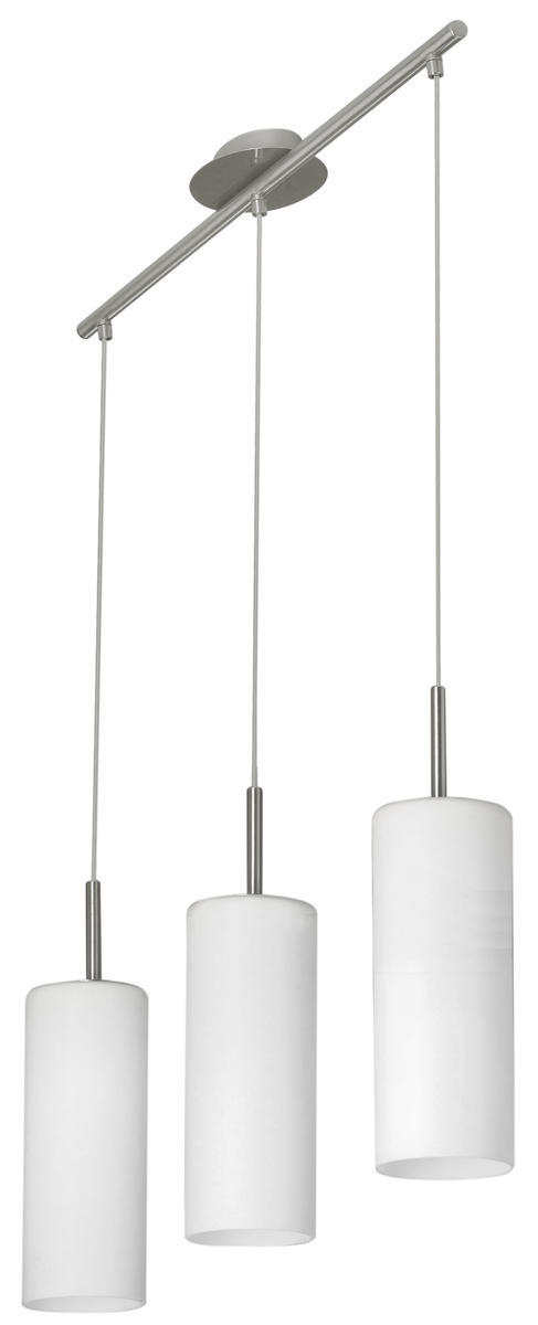 3 LT Linear Pendant w/ Matte Nickel Finish & White Frosted Cylinder Glass Shades