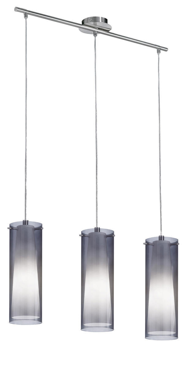 3 LT Linear Pendant w/ Matte Nickel Finish & White Glass Surrounded by Smoked Glass