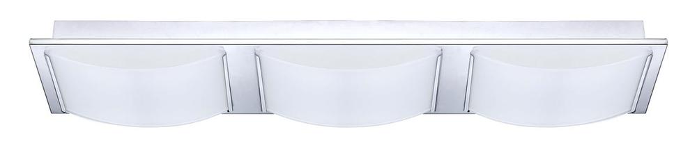3 LT LED Bath/Vanity Light w/ Chrome Finish & White Glass Shades