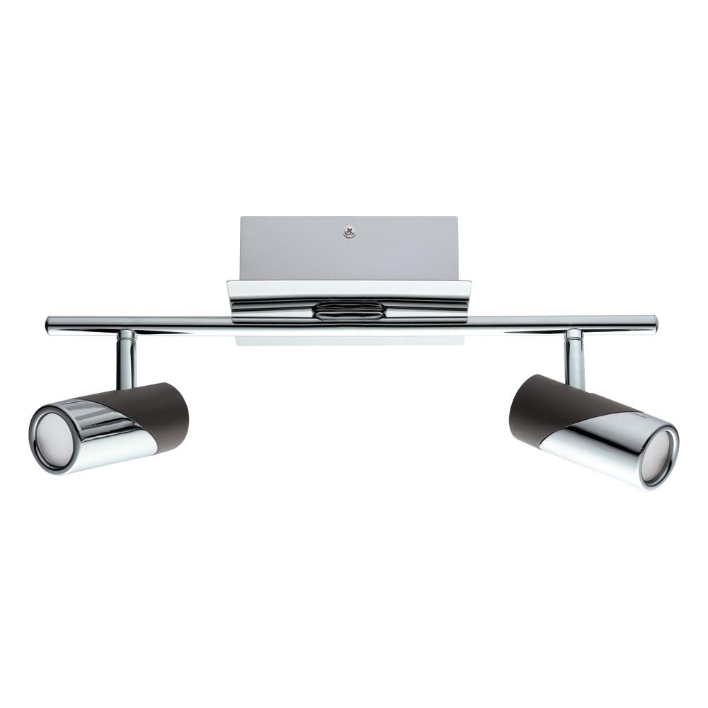 2 LT LED Track Light w/ Chrome Finish & Chrome & Black Adjustable Lamp Heads