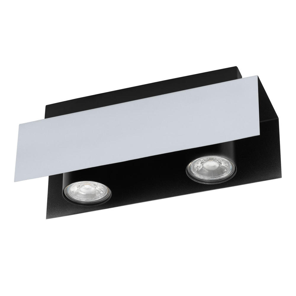 2 LT Fixed Track Light w/ Aluminum & Black Finish & Adjustable Lamp Heads