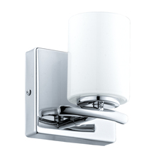 Eglo 201712A - 1 LT Bath/Vanity Light w/ Chrome Finish & White Glass Shade