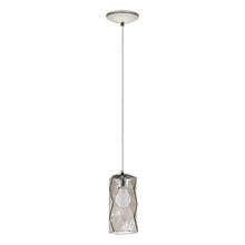 Eglo 202403A - 1 LT Mini Pendant w/ Satin Nickel Finish & Smoked Glass Cylinder Shade