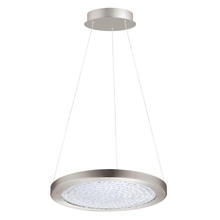 Eglo 203446A - 1 LT Integrated LED Pendant w/ Matte Nickel Finish & Clear Glass Shade & Clear Stones