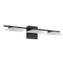 Eglo 204044A - 3 LT Integrated LED Bath/Vanity Light w/ Matte Black Finish & Satin Shade