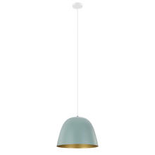 Eglo 204079A - 1 LT Pendant w/ Pastel Green Finish & Pastel Green w/ Copper Interior Metal Shade