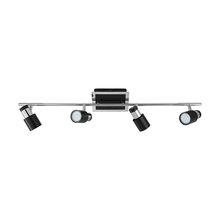 Eglo 204196A - 4 LT Fixed Track Light w/Black Finish & Black w/ Chrome Adjustable Lamp Heads