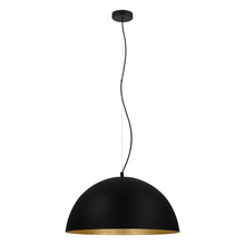 Eglo 204321A - 1 LT Pendant w/ Black Finish & Black w/ Gold Leaf Interior Shade