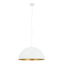 Eglo 204322A - 1 LT Pendant w/ White Finish & White w/ Gold Leaf Interior Shade