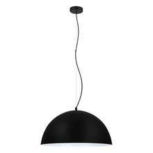 Eglo 204325A - 1 LT Pendant w/ Black Finish & Black w/ White Interior Shade