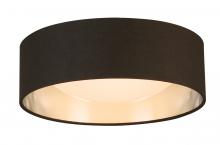 Eglo 204718A - Integrated LED 12" Ceiling Light w/ Black & Brushed Nickel Fabric Shade w/ White Acrylic Diffuse