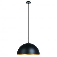 Eglo 205293A - 1 LT Pendant w/ Black Exterior & Gold Leaf interior Metal Shade
