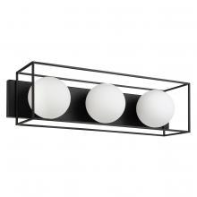 Eglo 205351A - 3 LT Bath/Vanity Light w/ Matte Black Finish & White Sphere Glass Shades