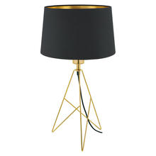 Eglo 39179A - 1 LT Table Lamp w/ a Gold Finish Base & Black Exterior & Gold Interior Shade