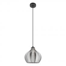 Eglo 43576A - 1 LT Pendant w/ Black Finish & Vaporized Black Transparent Shade