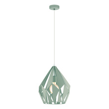Eglo 49026A - 1 LT Pendant w/ Pastel Green Finish & Pastel Green Geometric Metal Shade