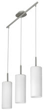 Eglo 85978A - 3 LT Linear Pendant w/ Matte Nickel Finish & White Frosted Cylinder Glass Shades