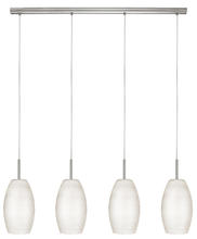 Eglo 88955A - 4 LT Linear Pendant w/ Matte Nickel Finish & White Glass Shades