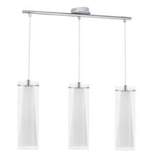 Eglo 89833A - 3 LT Linear Pendant w/ Chrome Finish & White Glass Surrounded By Clear Glass Shades