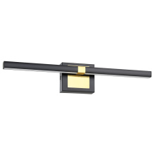 Eglo 900928A - 1 LT Integrated LED Bath/Vanity Light w/ Black & Brushed Brass Finish & White Diffuser