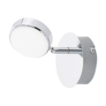 Eglo 95628A - 1 LT LED Wall Track Light w/ Chrome Finish & Satin Acrylic Adjustable Shades