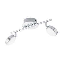 Eglo 95629A - 2 LT Integrated LED Track Light w/ Chrome Finish & Plastic Satin Adjustable Shades