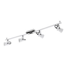 Eglo 97374A - 4 LT Fixed Track Light w/ White & Black Finish w/ White Adjustable Lamp Heads