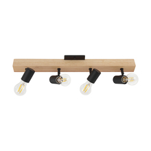 Eglo 98114A - 4 LT Open Bulb Track Light w/ a Natural Wood & Black Finish