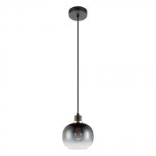Eglo 99616A - 1 LT Pendant w/ Black Finish & Vaporized Black Glass Shade