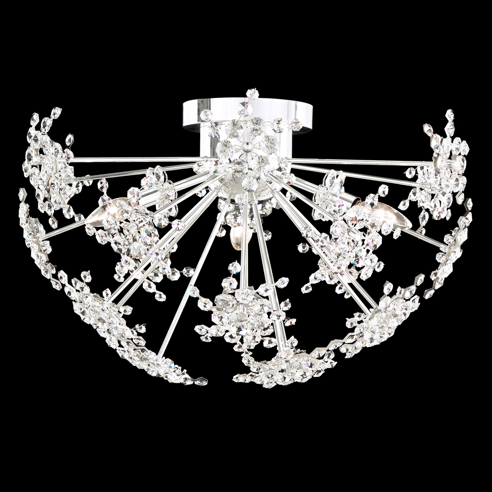 Esteracae 24IN 120V Flush Mount in Black with Radiance Crystal